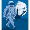 thumbnail image 3 of Astronaut Queen Size Duvet Cover Set, Astronaut Proudly Walks Moon in Backdrop Walk on the Moon Space Adventure, Decorative 3 Piece Bedding Set with 2 Pillow Shams, Night Blue White, by Ambesonne, 3 of 3