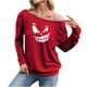 thumbnail image 1 of Moda mujer impreso manga larga o-cuello señoras camiseta sudadera Tops Fridja  ghj987+1590, 1 of 9