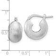 thumbnail image 2 of 925 Sterling Silver Rhodium Plated Sparkle Hoop Earrings 16.2x15mm Wide 8.85mm Thick Hoop Earring for Women, 2 of 2