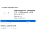 thumbnail image 2 of Intake Plenum Gasket - Compatible with 1993 - 1994 Oldsmobile 88 3.8L V6, 2 of 2