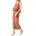 thumbnail image 4 of INSPIRE CHIC Summer 2 Piece Outfits for Women Linen Crop Tank Tops Lounge Matching Sets Long Track Pants Trousers Tracksuits Orange S, 4 of 5