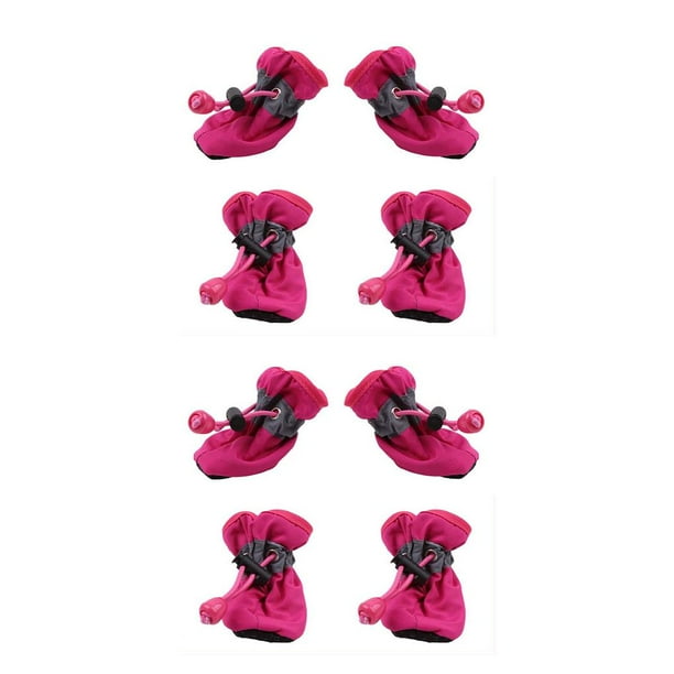 Billuyoard 4 Uds. De zapatos antideslizantes para mascotas, botas de lluvia impermeables para perros grandes, accesorios para el cuidado de las rosa roja 3 2piezas