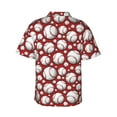 thumbnail image 4 of Xecao Cute Baseball print Hawaiian shirt - a stylish short-sleeve button-down for men, perfect for casual beach and tropical outings., 4 of 9