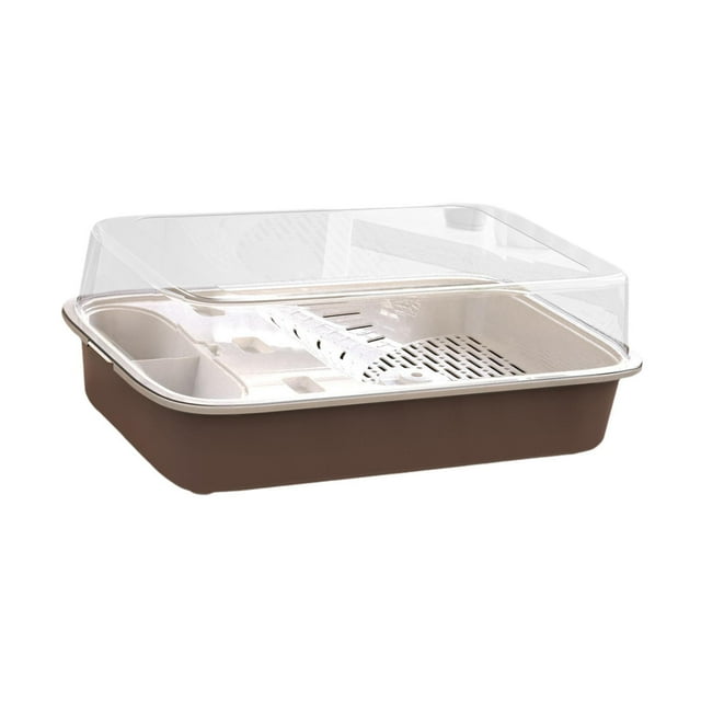 GROWTH TANK Turtle Tank Aquarium Hatching Feeding Box Resting Tortoise Enclosure Starter brown