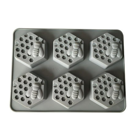 

Cake Molds DIY Hole Silicone Chocolate Honeybee Soap Mould Six Festival Mould Mold