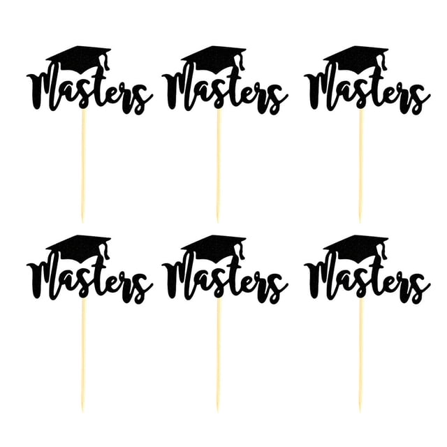 EeaseMX 24 adornos para tartas con forma de sombrero de doctorado, palillos de papel para decoración de cupcakes, suministros para fiestas de graduación.