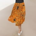 thumbnail image 4 of WXLWZYWL Womens Halloween Dress Plus Size Halloween Candy Corn Cones Women Printed Elastic Waistband Pleated Pocket Skirt with Mid Calf Skirt, 4 of 6