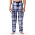 thumbnail image 1 of Pantalón de Pijama para Hombre IZOD de Forro Polar Sedoso a Cuadros Azul Marino y Blanco 2XL, 1 of 5