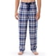thumbnail image 1 of Pantalón de Pijama para Hombre IZOD de Forro Polar Sedoso a Cuadros Azul Marino y Blanco 2XL, 1 of 5