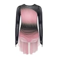 thumbnail image 3 of Doomiva Kids Girls Gradient Figure Skating Dress Shiny Rhinestone Mesh Long Sleeve Dance Competitions Training Outfit Pink 14, 3 of 7
