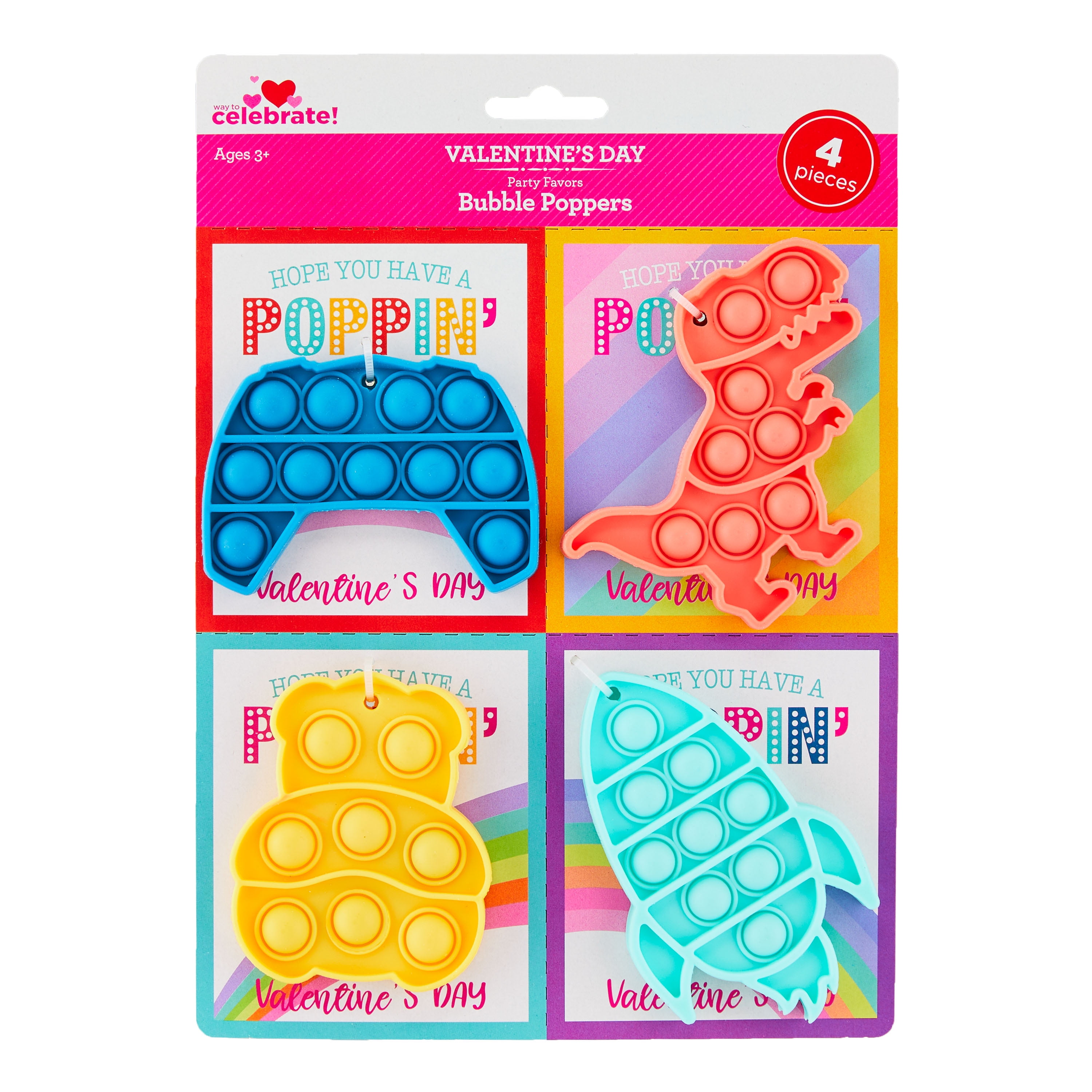 WAY TO CELEBRATE! Way To Celebrate Bubble Popper Boy, Blue, Red, Teal and Yellow Colors. Plastic