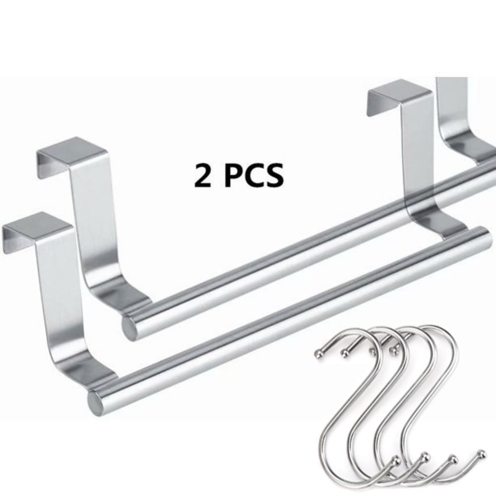 Over Door Towel Rack 2Pcs, Kitchen Dish Towel Holder Bar, 9inch Towel Holder fit on