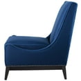 thumbnail image 3 of Contemporary Modern Urban Designer Living Room Lounge Club Lobby Accent Side Chair, Velvet Fabric, Navy Blue, 3 of 7