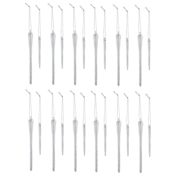 Old World Christmas 6.00In Frosty Glass Icicles St/24, Glass, Reflective Textures 34050