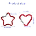 thumbnail image 3 of 10Pcs Heart Star Carabiner Clip KeyRings Carabiner Keychains Metal Spring Snapping Hook for Purse Handbag Hardware, 3 of 8