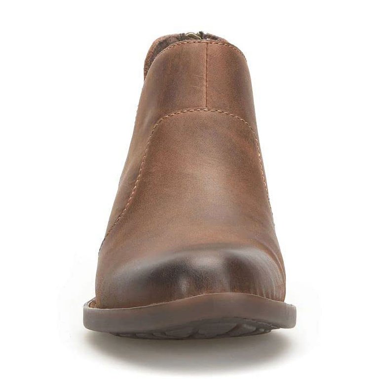 Born Women's Kerri Handcrafted Leather Ankle Boots (Brown (Terra