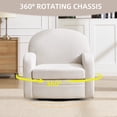 thumbnail image 5 of Bonzy Home 360° Swivel Accent Chair, Upholstered Chenille Armchair with Thick Cushion & Curved armrest, Single Lounge Chair for Living Room Bedroom Study Office, Beige, 5 of 7
