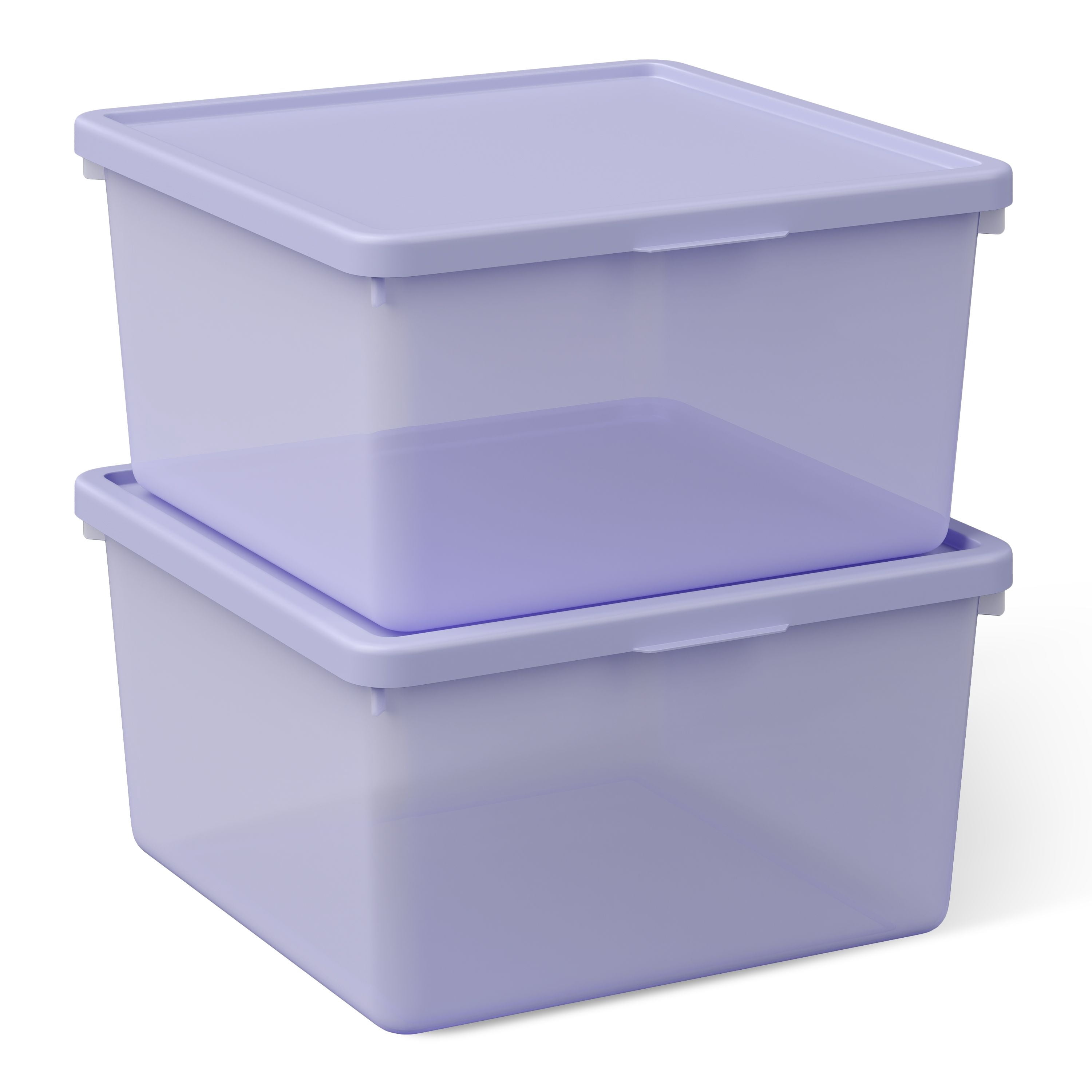 Mainstays Kids Purple Medium Plastic Storage Bin with Lid