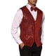 thumbnail image 4 of Chaleco sin mangas brillante de lentejuelas INSPIRE CHIC para hombre, corte ajustado en V, fiesta disco, corbata de moño, 2XL rojo, 4 of 5
