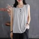 thumbnail image 1 of Xuyuer Womens Tank Tops Summer Spring Sleeveless Casual Cute Basic Trendy Loose Flowy Beach Shirt Vacation Outfits 2026 Scoop Neck Button Pullover Casual Loose Fit Dressy Tunic Tops, 1 of 5