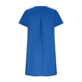 thumbnail image 5 of QUYUON Women Tunic Swing Dress Summer Round Neck Short Sleeve T-Shirt Mini Dress with Pockets Solid Color Casual Loose A-Line Beach Sundresses Evening Cocktail Party Pullover Dress, Blue L, 5 of 6