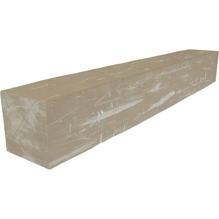 

6 H x 6 D x 72 W Hand Hewn Faux Wood Fireplace Mantel White Washed