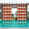 thumbnail image 2 of Exclusive Home Cabana Stripe Indoor/Outdoor Light Filtering Grommet Top Curtain Panel Pair, 54"x120", Mecca Orange, 2 of 7