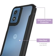onn Dual-Layer Phone Case for Motorola moto g PLAY (2024) - Black/Clear