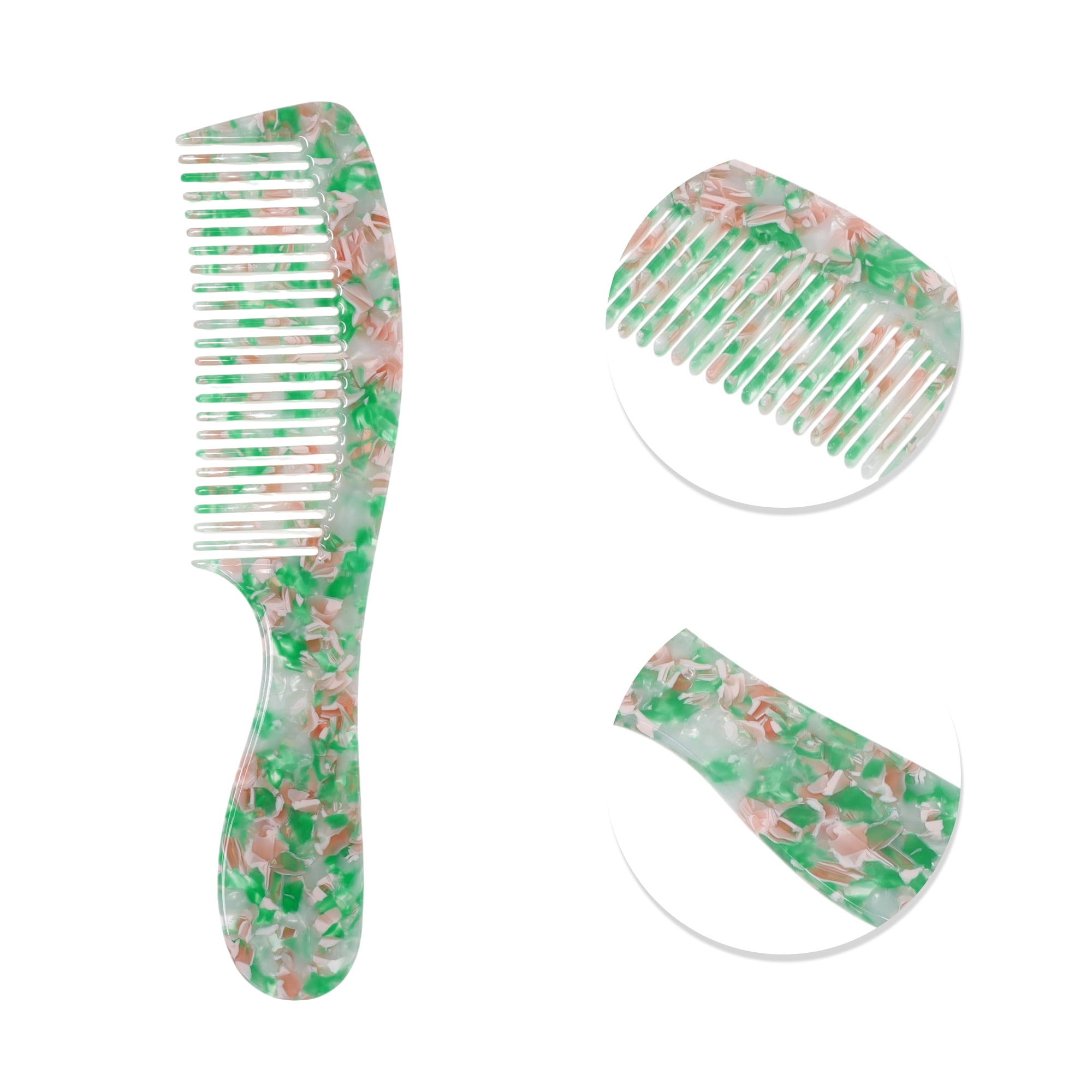 Unique Bargains 1 Pc Women Durable Hair Straightening Comb for Curly Wavy Hair Green