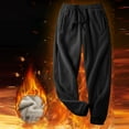 thumbnail image 3 of HOOMEUMY Men's Winter Fleece Pants Elastic Waist Drawstring Fleece Lined Sweatpants Casual Running Jogger Pants (Black,XL), 3 of 3