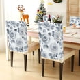 thumbnail image 3 of Decorative Chair Back Cover One Size x2 Chair Cover Dining Chair Slipcovers Chair Back Decoration Festival Chair Decoration Gray Roses, 3 of 6