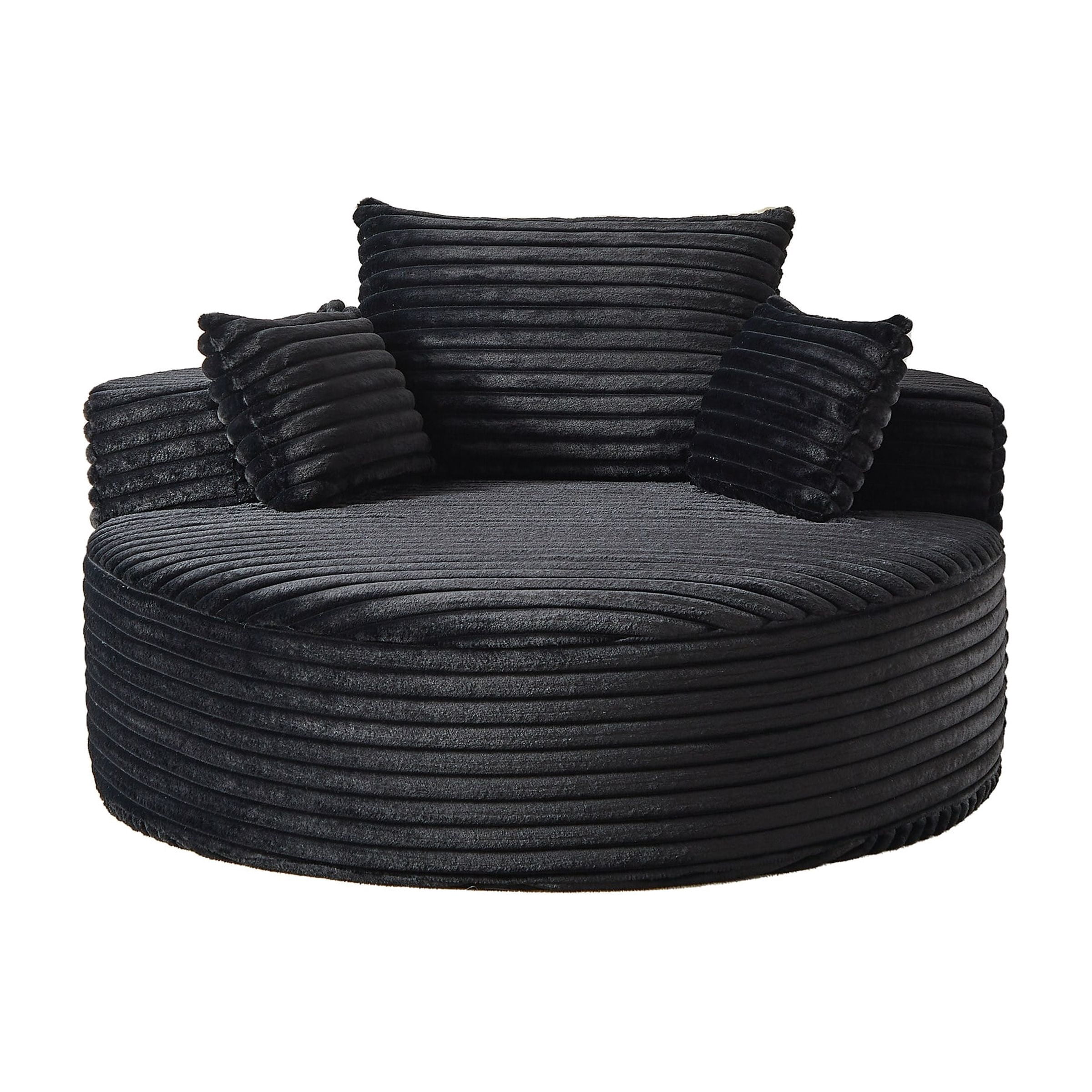 55'L Chenille Sponge Single Sofa, Fluffy Modern Sleeper Chair For Living Room, Bedroom, Lounge And Projection Room (Not A Swivel Chair)