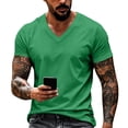 thumbnail image 3 of Mfakffe Mens T-shirt Casual V-Neck Short Sleeve Breathable Fitness Shirt Lightweight Comfy Versatile Sport Top, 3 of 5