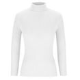 thumbnail image 4 of Njoeus Women's Mock Turtleneck Ribbed Knit Sweater Casual Slim Fitted Basic Tee-Shirt Long Sleeve Pullover Tee Tops, 4 of 6