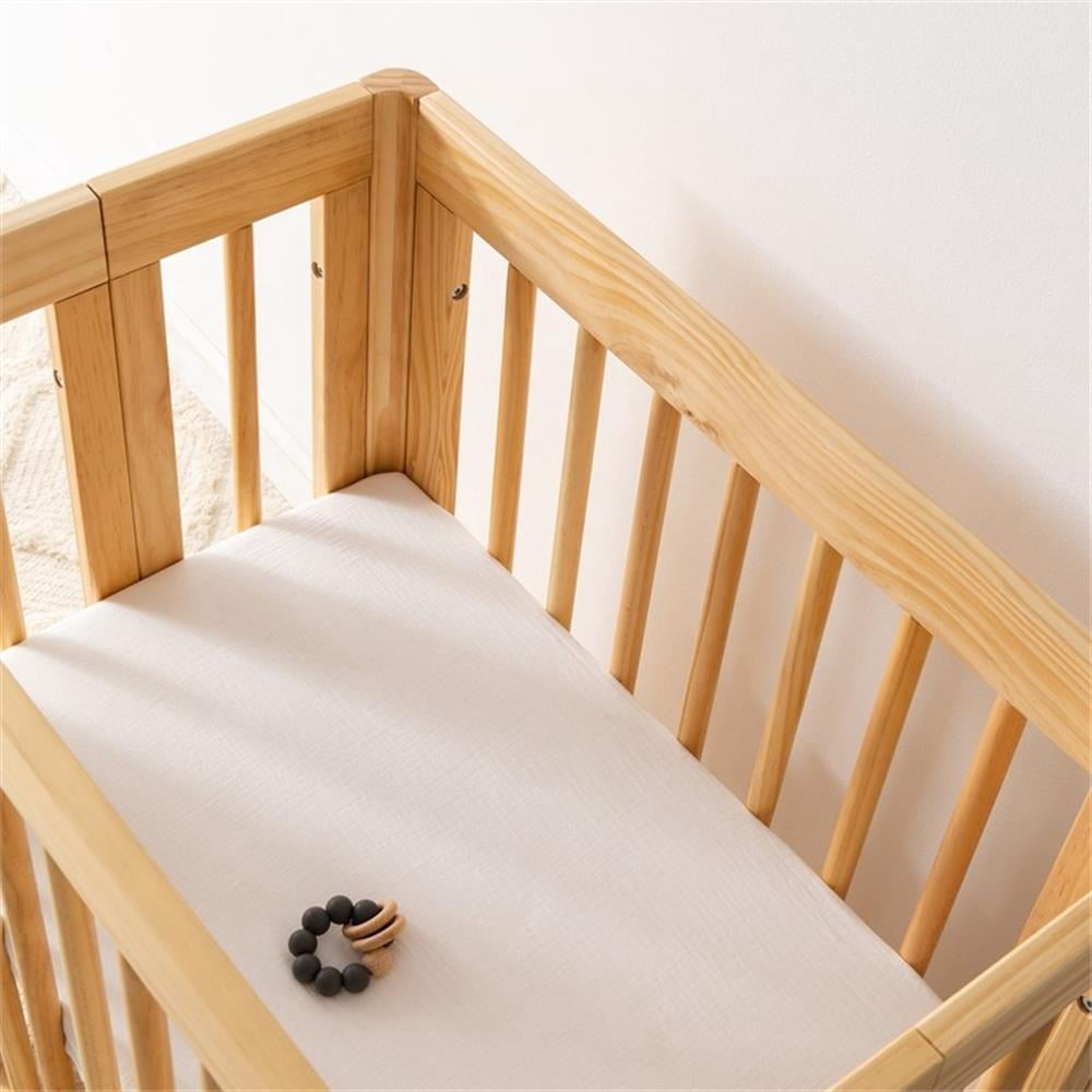 Pemberly Row 18x28" Modern Organic Cotton Bassinet Sheet in Plain White