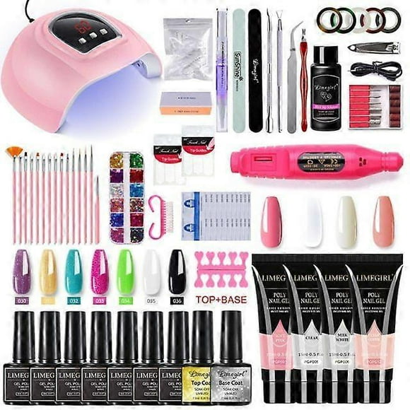 Nail Set With Nail Lamp Nail Dryer Manicure MachineSet Polygels Nail Polish Gel Set Soak-off Nail Art Tools Sets_Perfect Gift