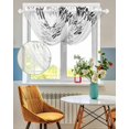 thumbnail image 3 of Waterfall Valances for Windows, Grey Ombre Botanical Kitchen Sheer Valance Curtains, Watercolor Gray Pastoral Leaf Rod Pocket Elegant Swag Valances for Living Room Bedroom, 47.2"x38.5", 3 Panel, 3 of 8