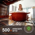thumbnail image 5 of Overmont 5.5QT Enameled Cast Iron Dutch Oven with Lid Cookbook Heavy-Duty Casserole with Dual handles for Braising, Stews, Roasting, Bread Baking, 5 of 7