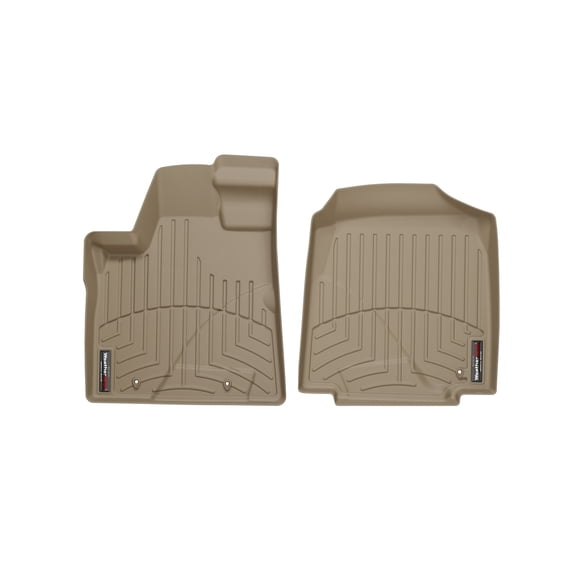WeatherTech Custom Fit FloorLiners compatible with 2006-2008 Honda Pilot - 1st Row (Driver & Passenger), Tan