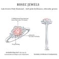 thumbnail image 5 of Rosec Jewels Lab Grown Pink Diamond Designer Engagement Ring (1 Ct, Fancy Pink Color VVS Clarity) - Womens Pink White Diamond Ring, 14K White Gold, US 8.00, 5 of 8