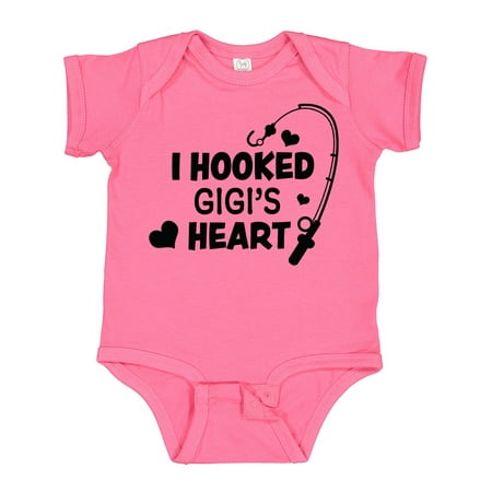 

Inktastic I Hooked Gigi s Heart with Fishing Rod Gift Baby Boy or Baby Girl Bodysuit