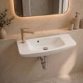 thumbnail image 2 of Renovators Supply West Edgewood 20 Inch Small Wall Mount Bathroom Sink White Left Side Faucet Hole w/Overflow Heavy Duty Porcelain Wall Mount Sink, 2 of 12