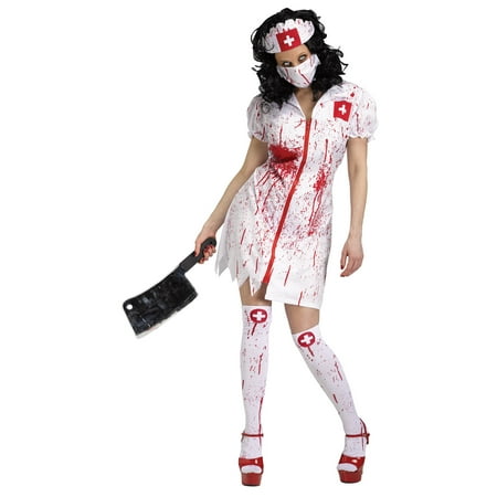 Cursed Nurse Doctor Horror Adult Womens Halloween Costume - Small/