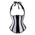 thumbnail image 4 of Women Sexy Spaghetti Straps Lace Up Ribbon Push Up Underbust Corset Bustier Top Bridal Dress Body Shaper Waist Trainer Slimming, 4 of 6