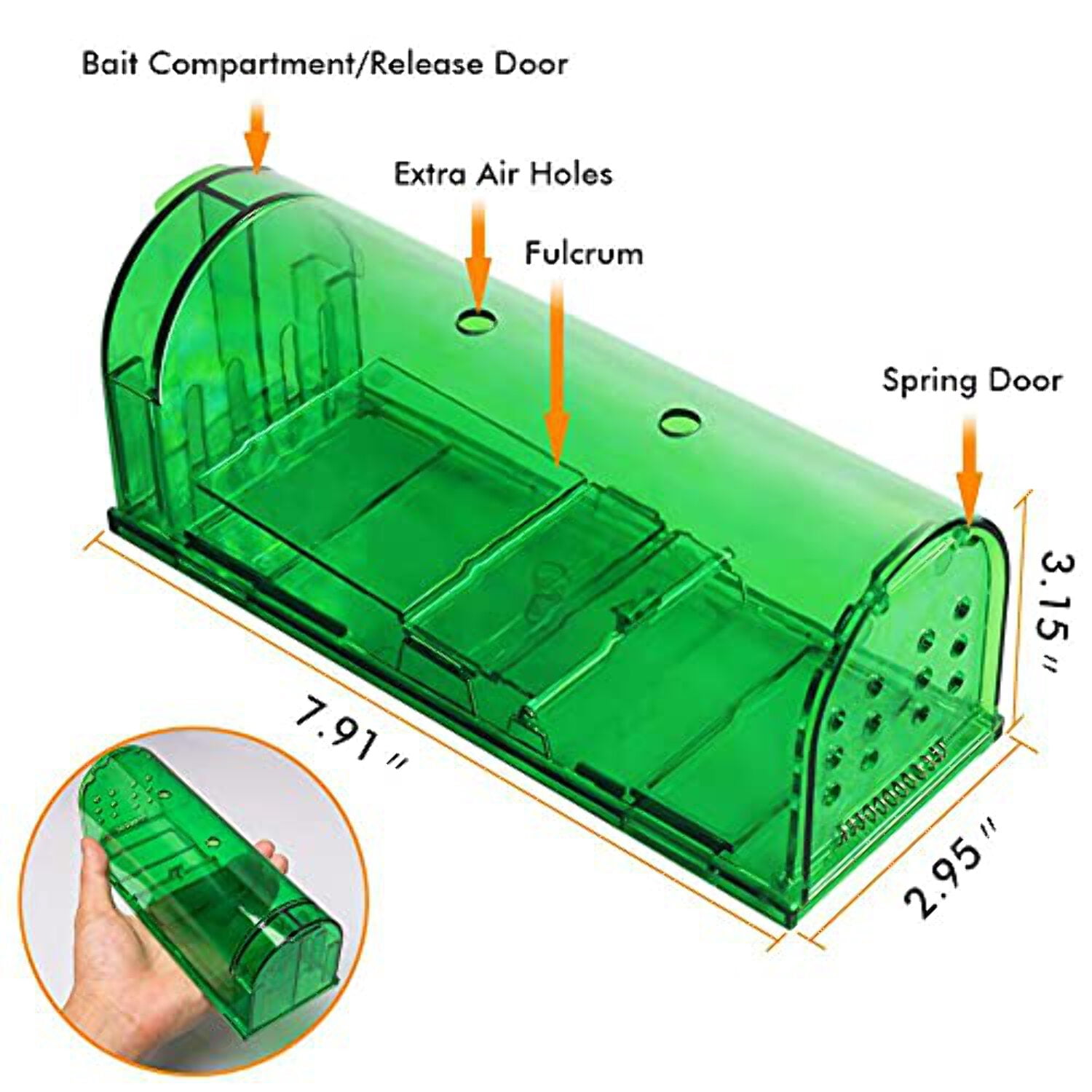 Home and Country USA Humane No Kill Mouse Trap, Live Catch and Release,Child and Pet Safe. for Small Mice(4 Pack)