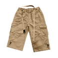 thumbnail image 5 of Ciovxyn Men's Casual Cargo Capri Pants with Multi-Pocket and Elastic Waist - Khaki XXL, 5 of 6