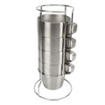 thumbnail image 1 of Stackable Coffee Cup, Double Layer Camping Cups Set 4PCS  For Beverage Silver,Black, 1 of 8