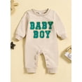 thumbnail image 2 of Bagilaanoe Newborn Baby Girl Boys Jumpsuit Letters Embroidery Long Sleeve Bodysuit 3M 6M 9M 12M Infant One Piece Romper, 2 of 9