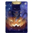 thumbnail image 2 of FMSHPON Halloween Pumpkin Cat Purple Magic Clipboard Hardboard Wood Nursing Clip Board and Pull for Standard A4 Letter 13x9 inches, 2 of 5