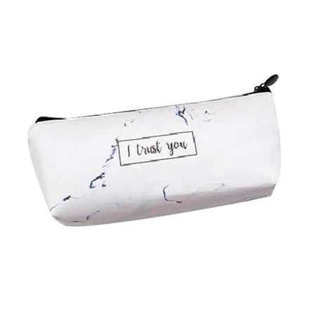 Leather Pencil - TURNTABLE LAB Marble Pattern School Pencil Case Faux Leather Stationery Pouch Pen Bag Nice